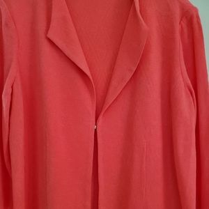 Misook Bright Pink Tunic Jacket sz XL